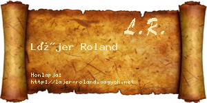 Lájer Roland névjegykártya