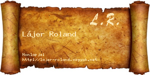 Lájer Roland névjegykártya