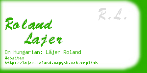 roland lajer business card